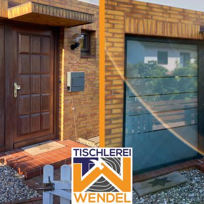 Vorher-Nachher: Alte Holztür mit Seitenelement gegen moderne Kunststofftür getauscht